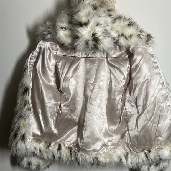 Kid's Snow Leopard Faux Fur Hooded Parka Kids Fabulous-Furs Donna Slayers Large
